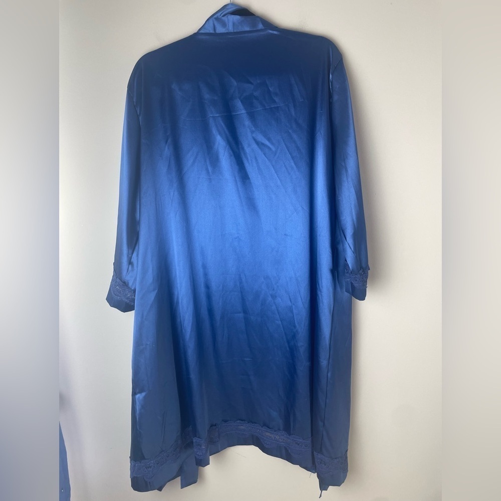 Ekouaer NWT Blue Silky Lace Tie Wrap/Robe Lightweight Ladies Size Large - Picture 6 of 7